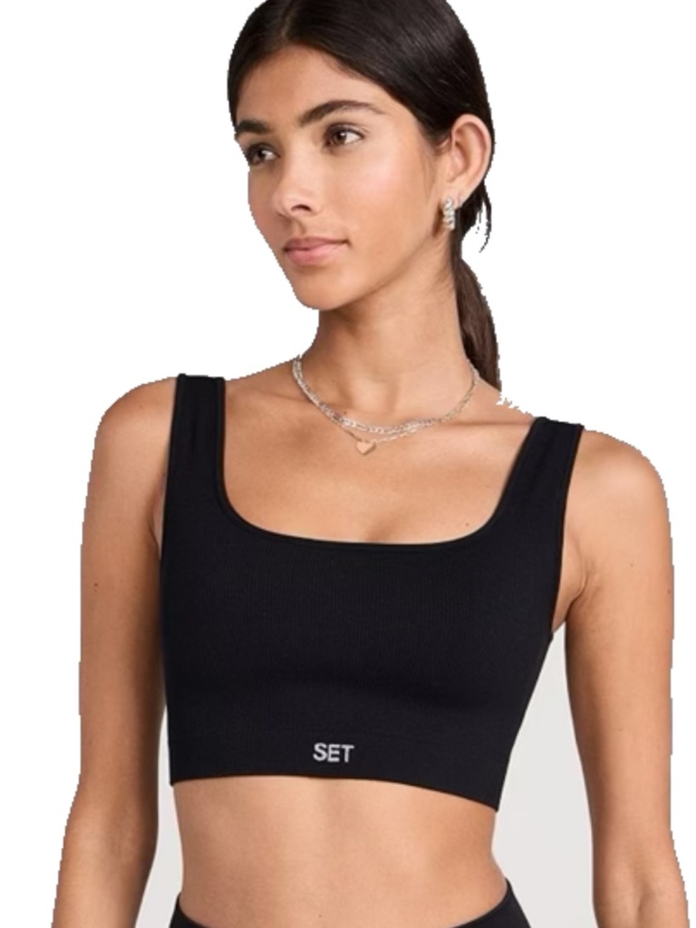 SET Active Sculptflex Box Cut Bra Onyx Black Size M